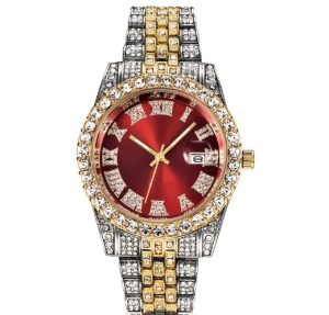 Rhinestone-Encrusted Roman Numeral Watch