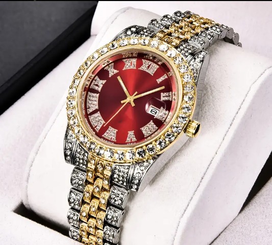 Rhinestone-Encrusted Roman Numeral Watch