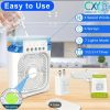 Portable 5-Hole Water-Cooled USB Desk Fan with 3 Speeds, 7H Timer & LED Light