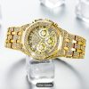 Luxury Golden-Tone Women's Rhinestone Watch